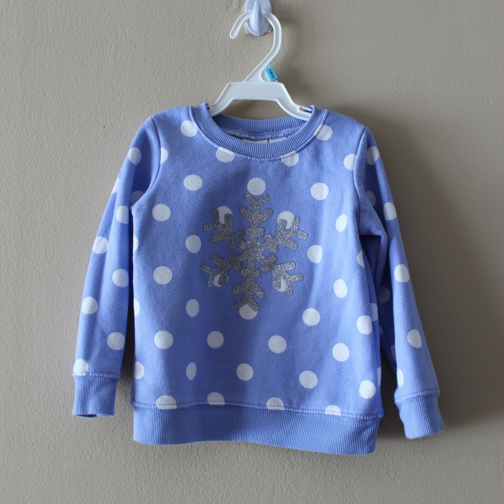 JUMPING BEANS 24M Blue Polka Dot Snowflake Sweater